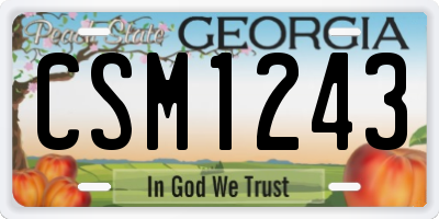 GA license plate CSM1243