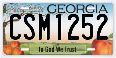 GA license plate CSM1252