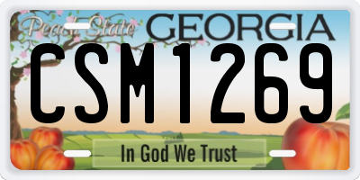 GA license plate CSM1269