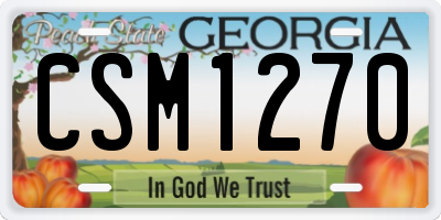 GA license plate CSM1270