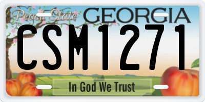 GA license plate CSM1271