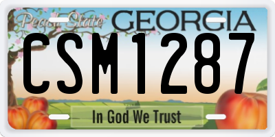GA license plate CSM1287