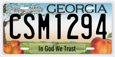 GA license plate CSM1294