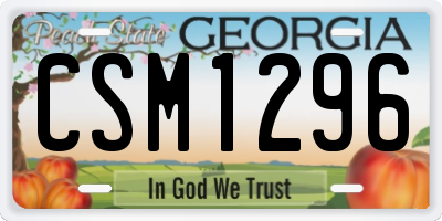 GA license plate CSM1296