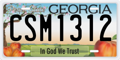 GA license plate CSM1312