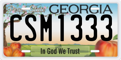 GA license plate CSM1333