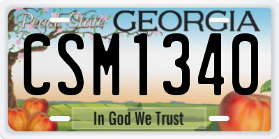 GA license plate CSM1340
