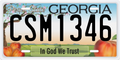 GA license plate CSM1346