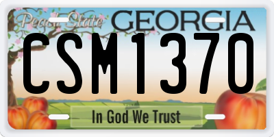GA license plate CSM1370