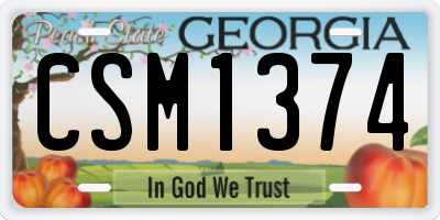 GA license plate CSM1374