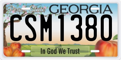 GA license plate CSM1380