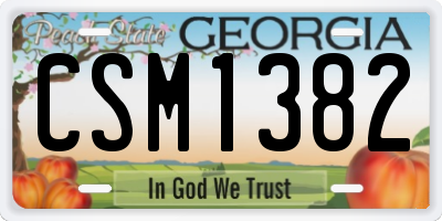 GA license plate CSM1382