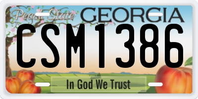 GA license plate CSM1386