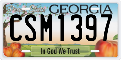 GA license plate CSM1397
