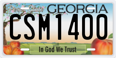 GA license plate CSM1400