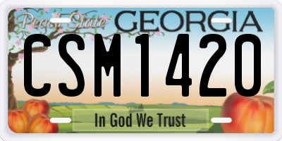 GA license plate CSM1420