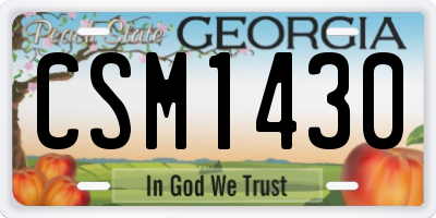 GA license plate CSM1430