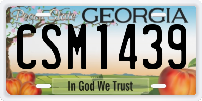 GA license plate CSM1439