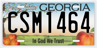 GA license plate CSM1464
