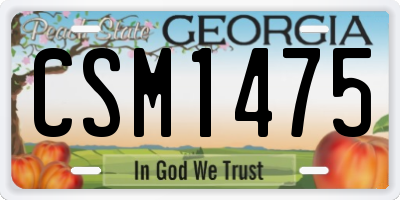 GA license plate CSM1475