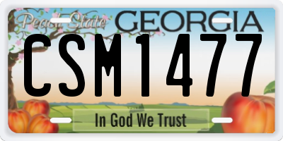 GA license plate CSM1477