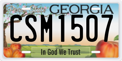 GA license plate CSM1507