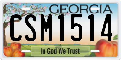 GA license plate CSM1514