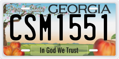 GA license plate CSM1551
