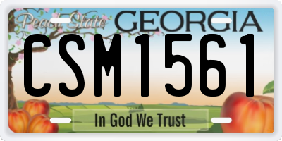 GA license plate CSM1561