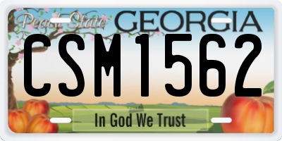 GA license plate CSM1562