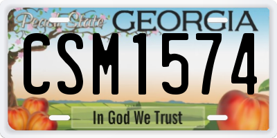 GA license plate CSM1574
