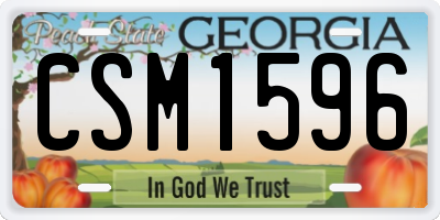 GA license plate CSM1596