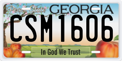 GA license plate CSM1606