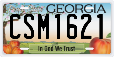 GA license plate CSM1621