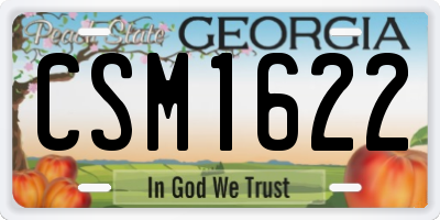 GA license plate CSM1622