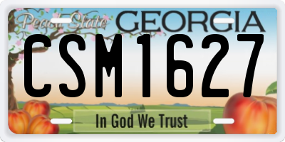 GA license plate CSM1627