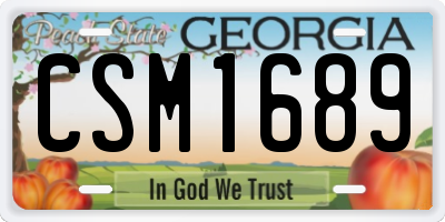 GA license plate CSM1689