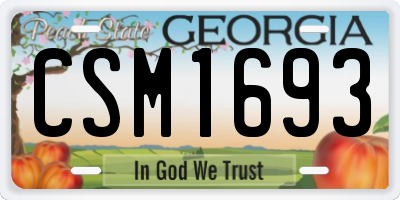 GA license plate CSM1693