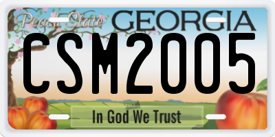 GA license plate CSM2005