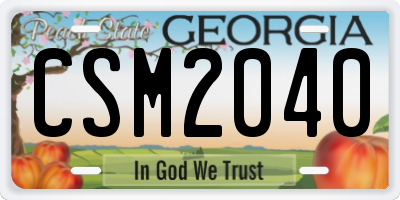 GA license plate CSM2040