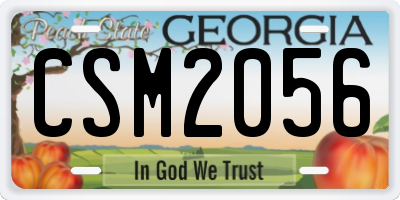 GA license plate CSM2056