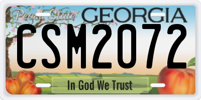 GA license plate CSM2072