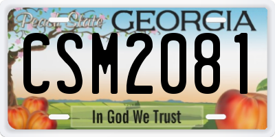 GA license plate CSM2081