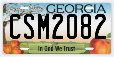 GA license plate CSM2082
