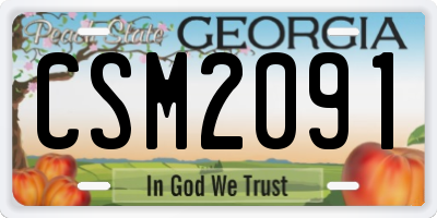 GA license plate CSM2091