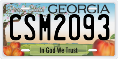GA license plate CSM2093