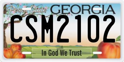 GA license plate CSM2102