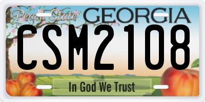 GA license plate CSM2108