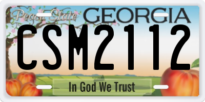 GA license plate CSM2112