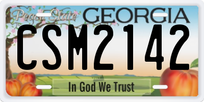 GA license plate CSM2142